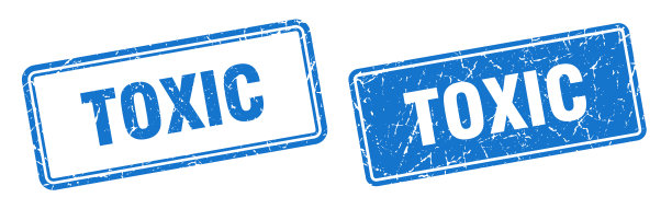 有毒邮票设置有毒方块垃圾标志图片下载