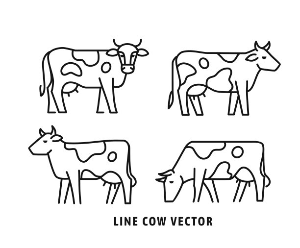 四牛线性风格图标图片下载