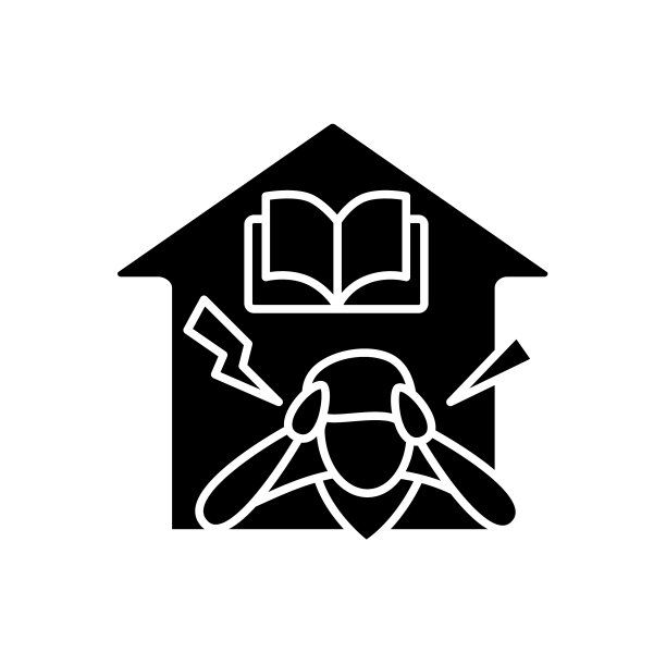 在家上学压力字形图标图片下载