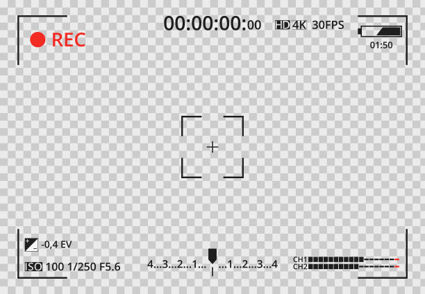 摄像机取景器上的透明背景图片下载