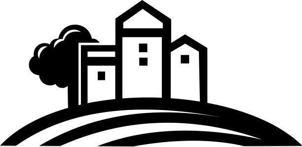 农场房子概念标志孤立在白色图片下载