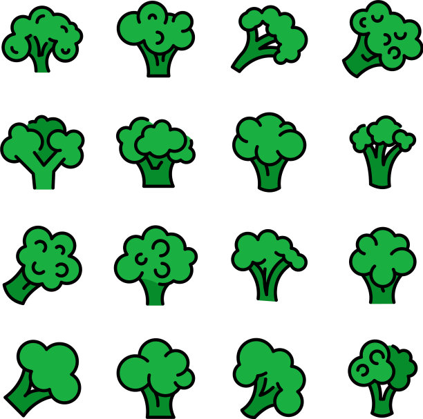 西兰花图标设置平图片下载