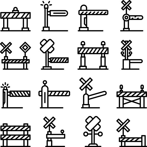 铁路屏障图标设置轮廓样式图片下载