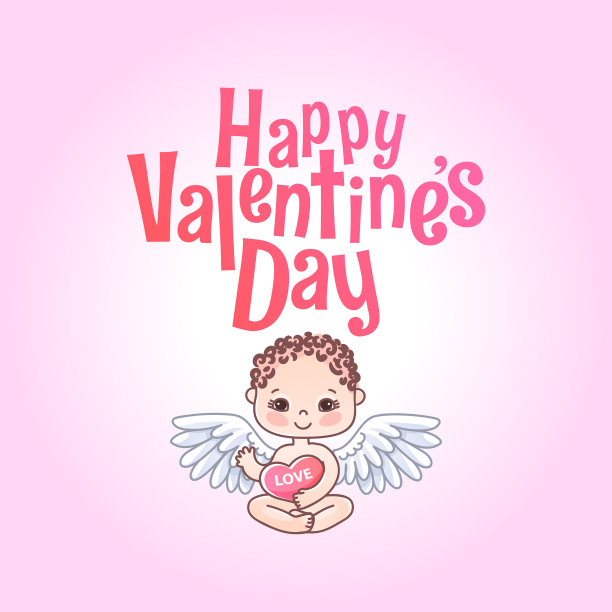 祝福天使丘比特情人节快乐图片下载