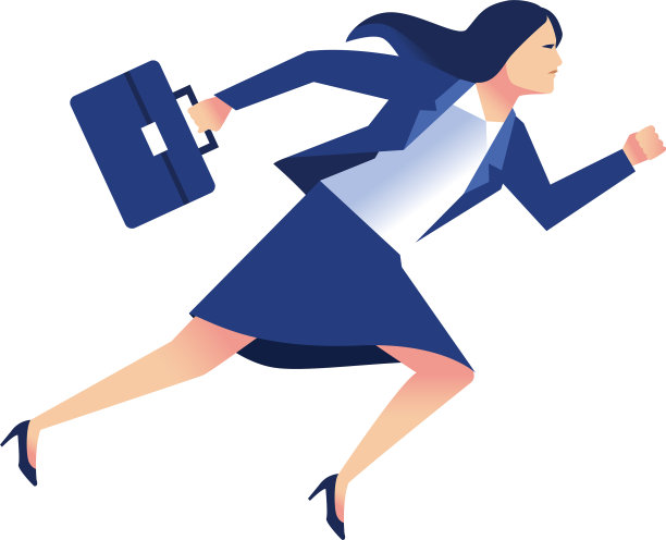 优雅的女商人与跑步图片下载