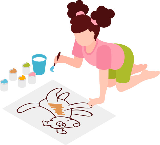 等距女孩画图片下载