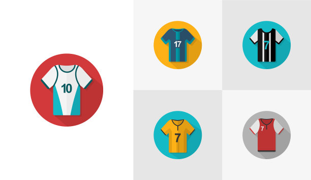 设置球衣平面图标模板足球图标图片下载