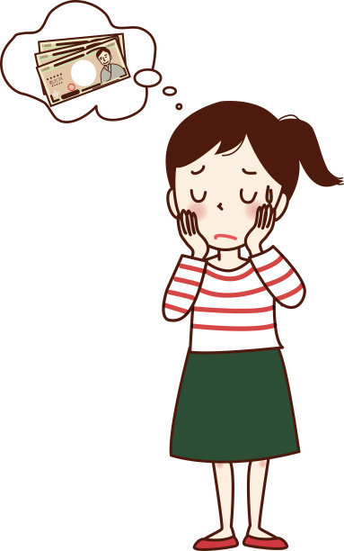 一个陷入金钱困境的女孩。图片下载