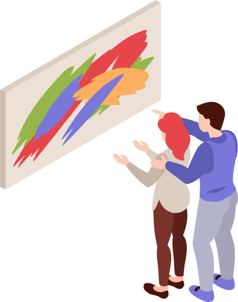 艺术画廊等距图片下载