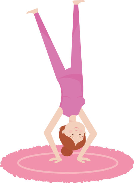 年轻女子在地毯上练习瑜伽图片下载