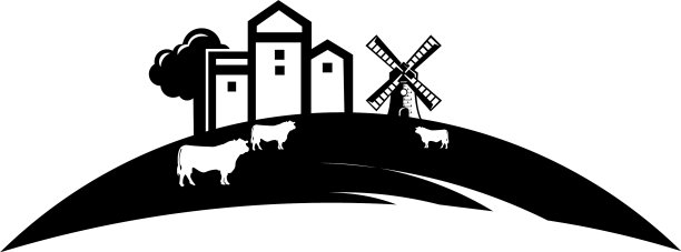 农场房子概念标志孤立在白色图片下载