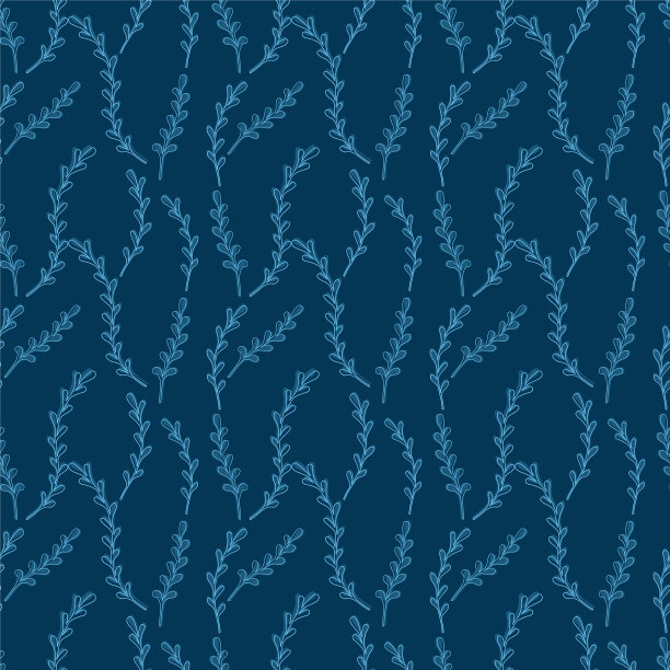 自然无缝图案枝浅蓝色图片下载