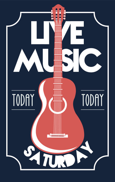 现场音乐节字体海报与吉他图片下载