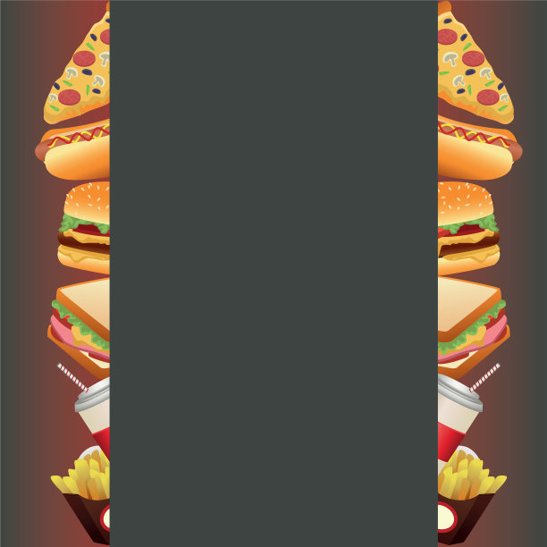 美味快餐菜单模板方框中图片下载