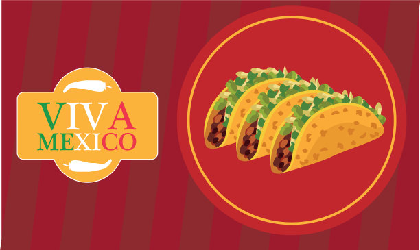 墨西哥餐馆的海报上有文字和图片下载