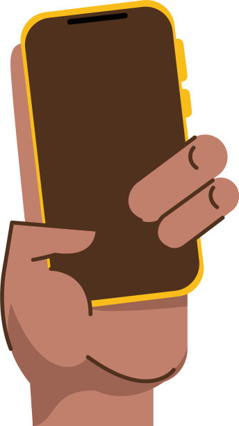 非洲手人类举起智能手机图标图片下载