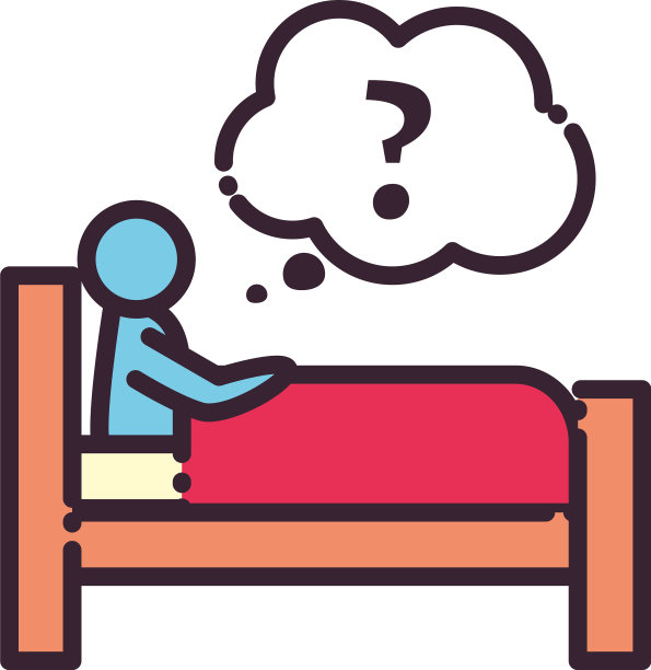 睡在床上的男人带着问号图片下载