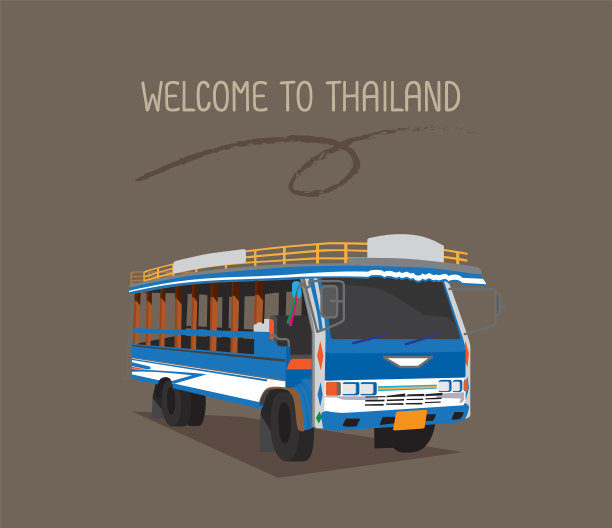 普吉岛的公共汽车或木制出租车图片下载