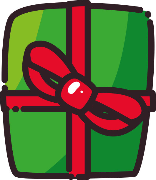 礼品与蝴蝶结平风格图标设计图片下载