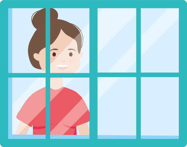 可爱的女人看着窗外图片下载