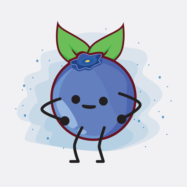 可爱的蓝莓字符图片下载