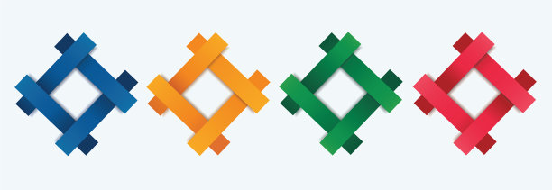 设置现代正方形独立的颜色框架模板图片下载