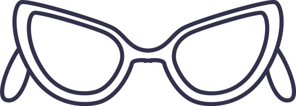 眼镜女性线风格的白色背景图片下载