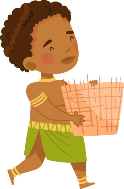 穿着传统部落服装的非洲小男孩图片下载