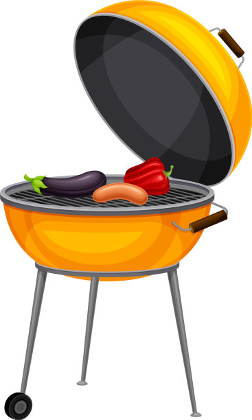 水壶烧烤配香肠和蔬菜图片下载