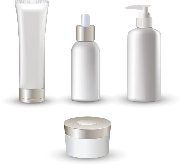 逼真的化妆管图标集图片下载