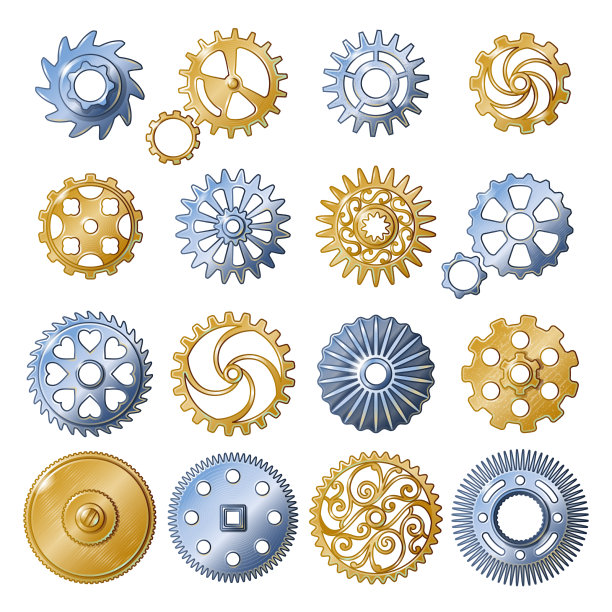 复古齿轮元件组图片下载