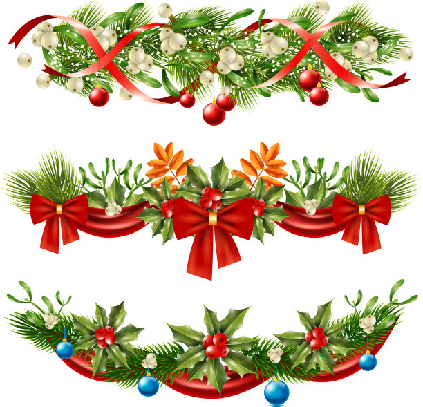 圣诞莓枝装饰套装图片下载
