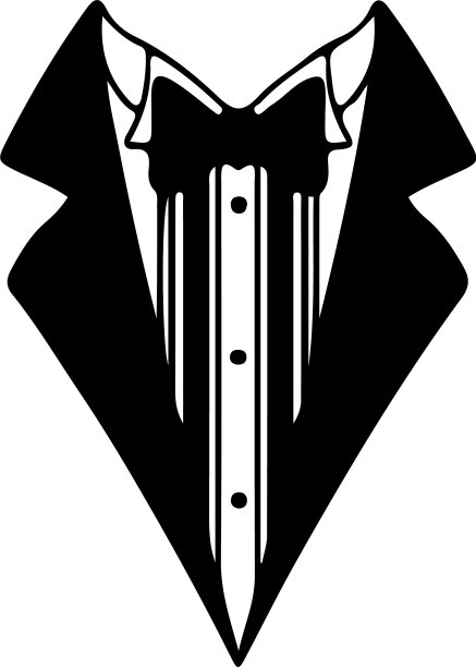 燕尾服图标孤立的白色背景图片下载