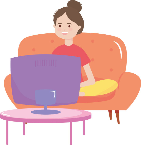 女人坐在椅子上看电视活动室内图片下载