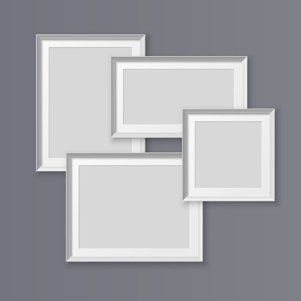 一套逼真的相框放置图像图片下载