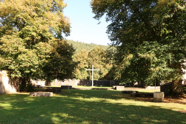 阳光明媚的秋日，在黑森林Hirsau前圣彼得和保罗修道院图片下载