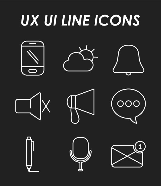 UI/UX线性图标图片下载