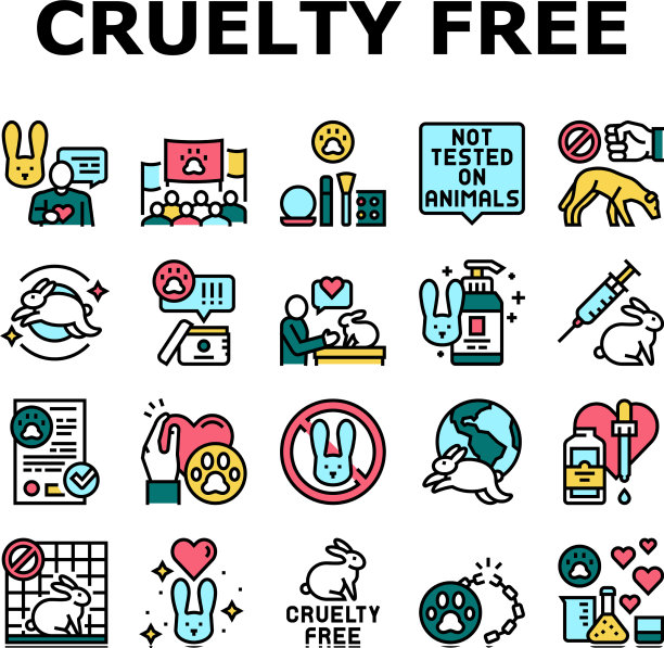 残忍的自由动物收集图标集图片下载