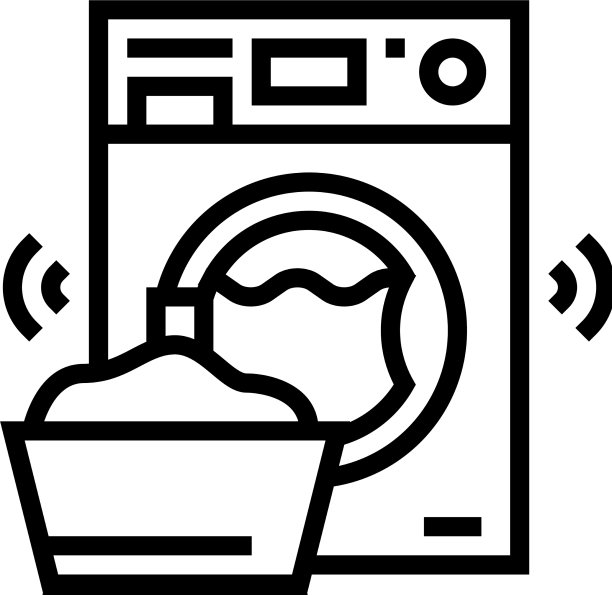 洗衣设备洗涤衣服线图标图片下载