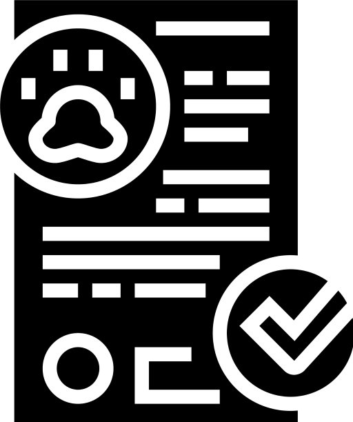 文件或证书的自由动物字形图标图片下载