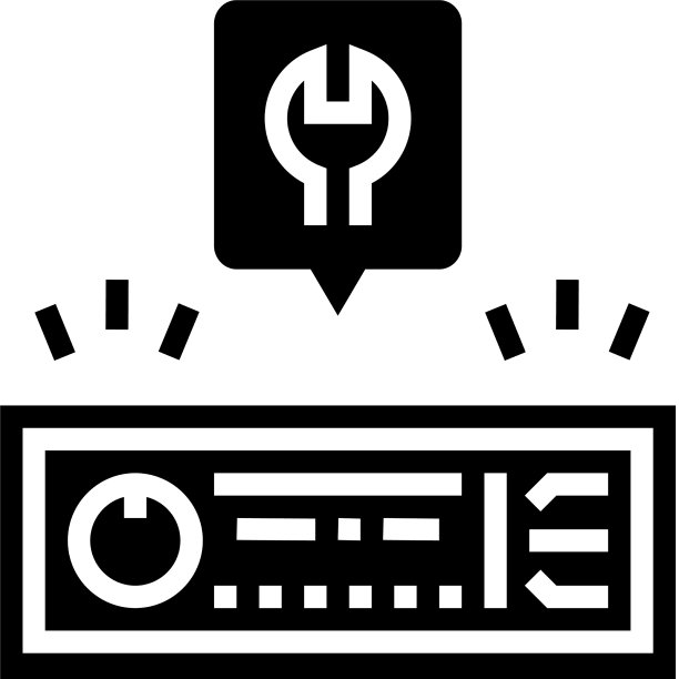 汽车音响系统维修字形图标图片下载