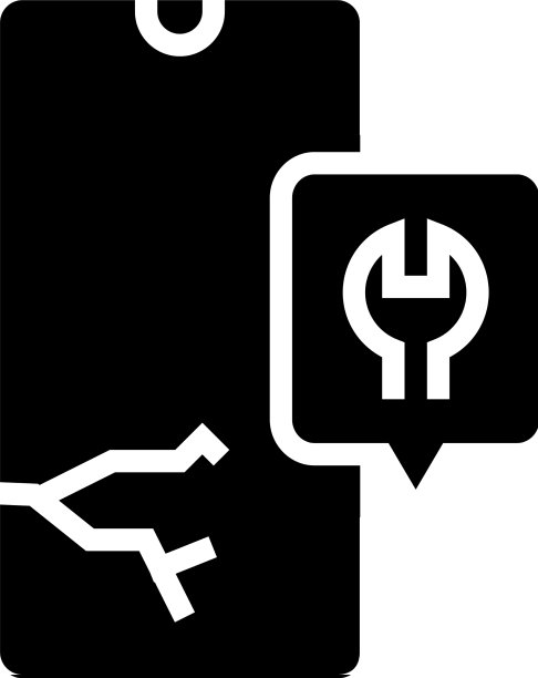 崩溃的手机屏幕修复字形图标图片下载