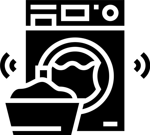 洗衣设备用于洗涤衣服的字形图标图片下载