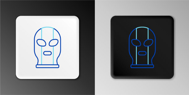 线墨西哥摔跤手图标孤立在灰色图片下载