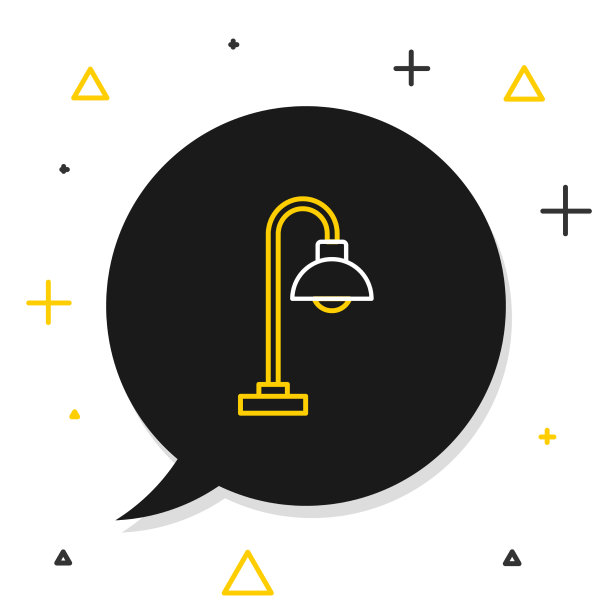 线落地灯图标孤立在白色背景上图片下载