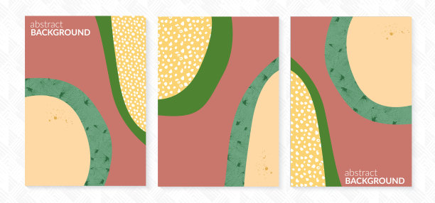 一套抽象的当代美学异国情调的新鲜夏季柑橘水果插图为明信片，社交媒体横幅，小册子封面设计。收集生态概念背景。西瓜、柠檬图片下载