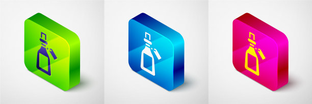 等距精油瓶图标隔离图片下载