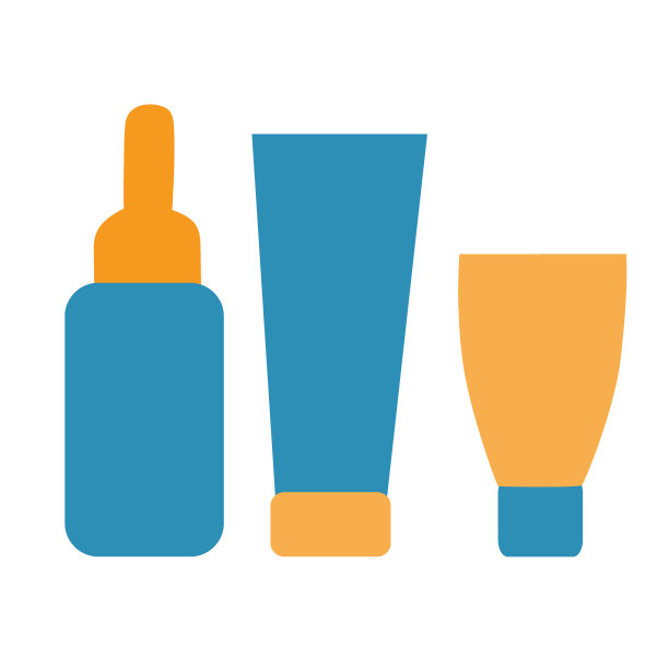 一套用于手、脸和身体皮肤的罐子和管子。化妆品和SPA护肤产品。天然有机化妆品。带有美容产品的横幅。元素图标。图片下载