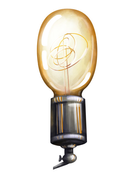 灯泡数字艺术孤立在白色背景图片下载