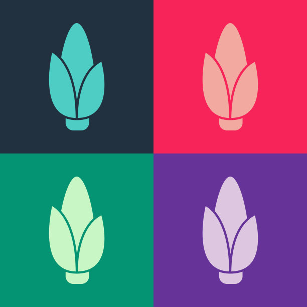 流行艺术玉米图标孤立的颜色背景图片下载